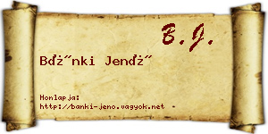 Bánki Jenő névjegykártya