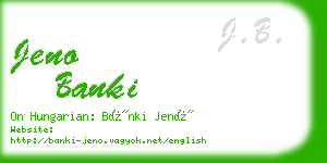 jeno banki business card